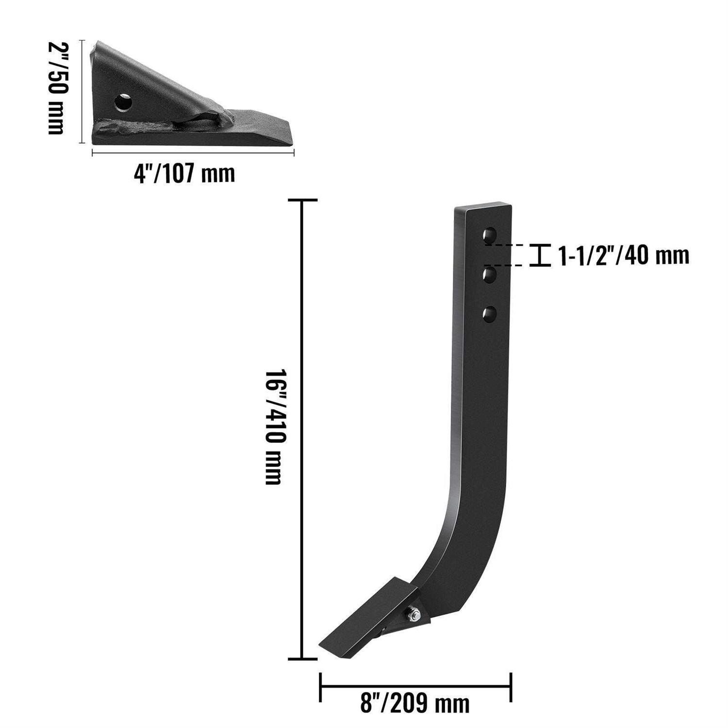 Vevor Blade Shank, 18” Scarifier Shank, 4 Holes Box Scraper Shank, Ripper Shank with Removable Tapered Teeth and Pins - Zenithce