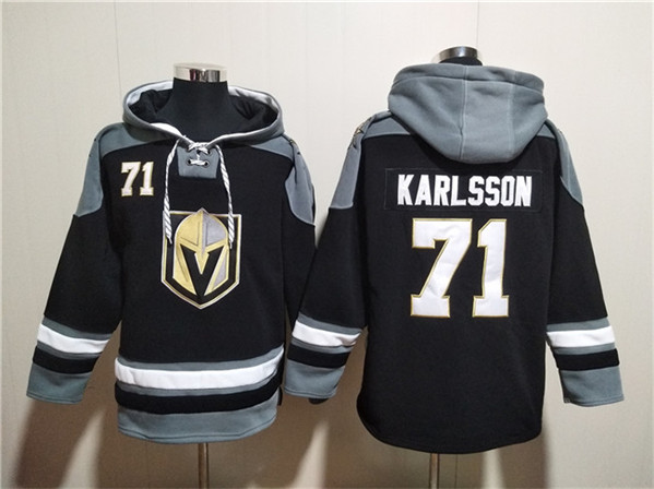 Vegas Golden Knights #71 William Karlsson Black Ageless Must-Have Lace-Up Pullover Hoodie - Zenithce