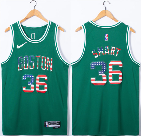 Boston Celtics #36 Marcus Smart USA Flag Green Stitched Jersey - Zenithce