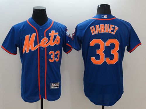 Mets #33 Matt Harvey Blue Flexbase Authentic Collection Stitched Jersey - Zenithce
