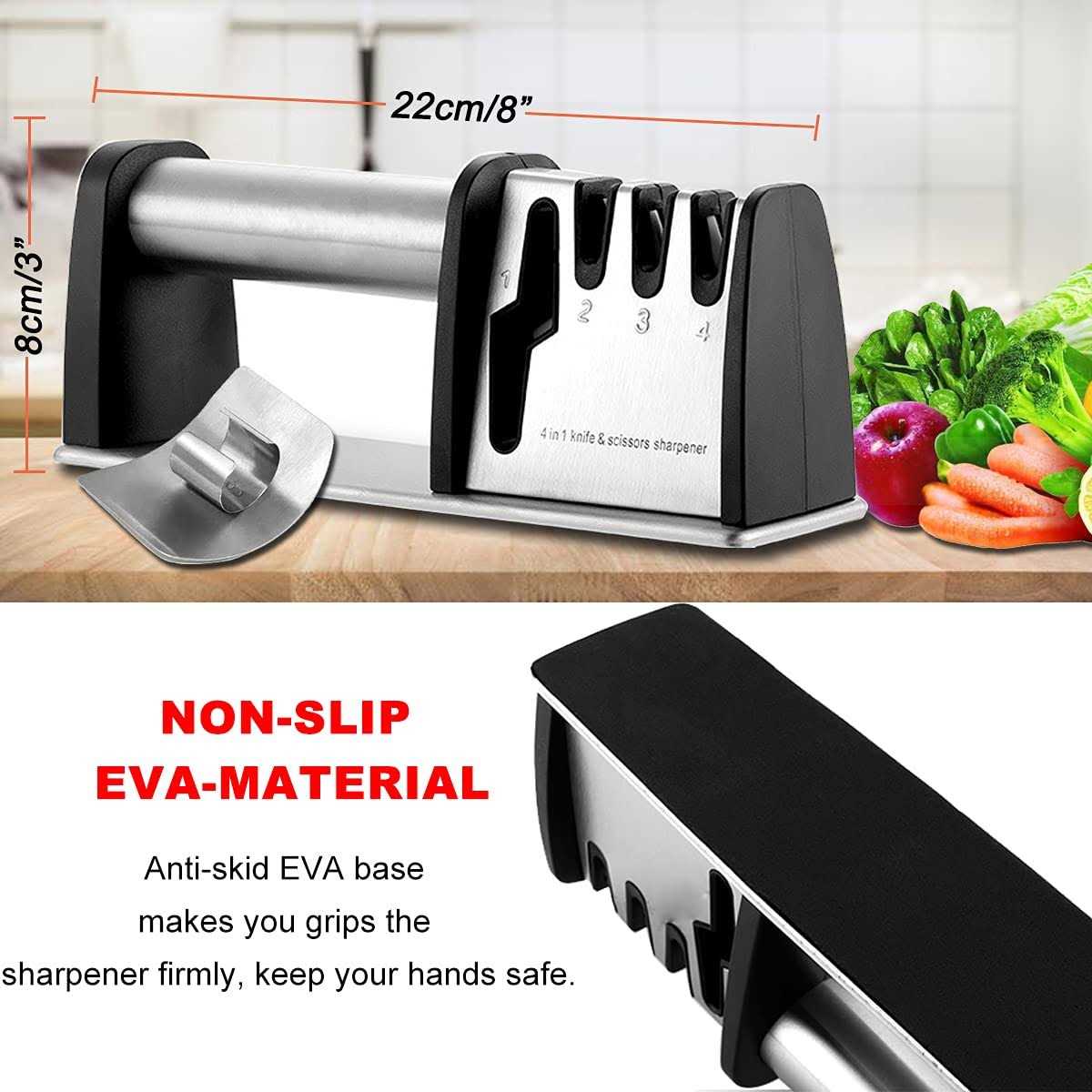 Knife Sharpener for all Blade Types Razor Sharp Precision Easy Safe to Use - Zenithce