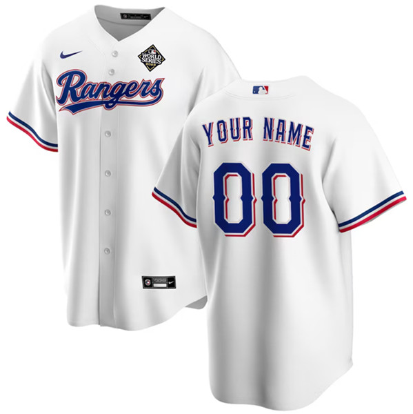 Texas Rangers Custom White 2023 World Series Stitched Jersey - Zenithce