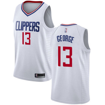Clippers #13 Paul George White Swingman Association Edition Jersey - Zenithce