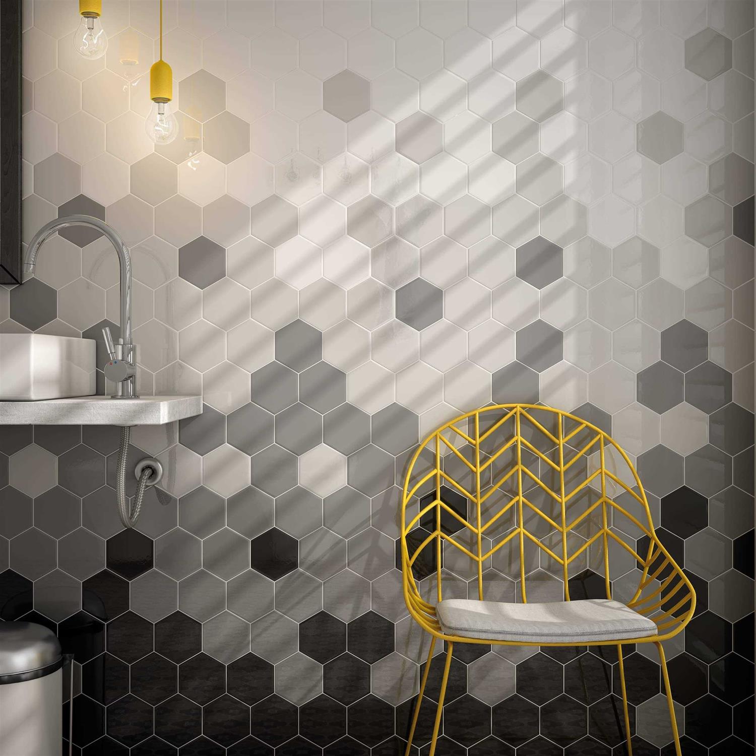 Hedron 4 x 5 Ceramic Wall Tile Bedrosians - Zenithce