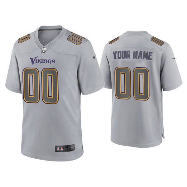 Minnesota Vikings Customized Custom Gray Atmosphere Fashion Stitched Game Jersey - Zenithce