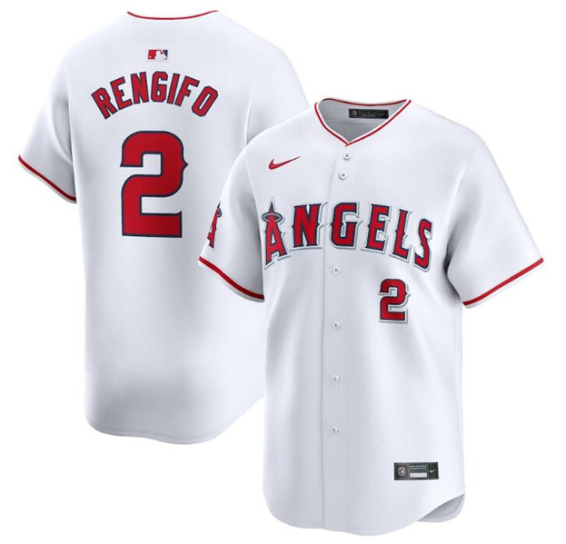Los Angeles Angels #2 Luis Rengifo White Home Limited Stitched Jersey - Zenithce