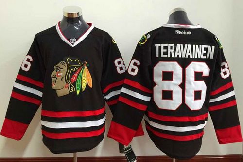 Blackhawks #86 Teuvo Teravainen Black Stitched Jersey - Zenithce
