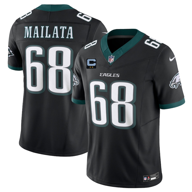 Philadelphia Eagles #68 Jordan Mailata Black 2025 F.U.S.E. With 2-Star C Patch Vapor Untouchable Limited Throwback Stitched Jersey - Zenithce