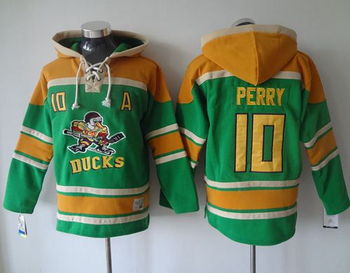 Ducks #10 Corey Perry Green Sawyer Hooded Sweatshirt Stitched Jersey - Zenithce