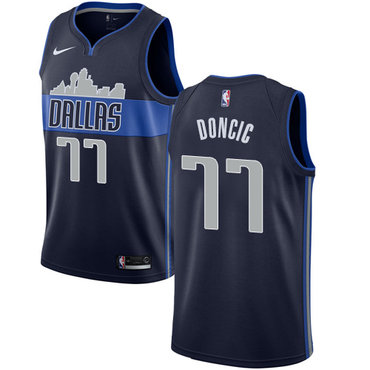 Dallas Mavericks #77 Luka Doncic Navy Swingman Statement Edition Jersey - Zenithce