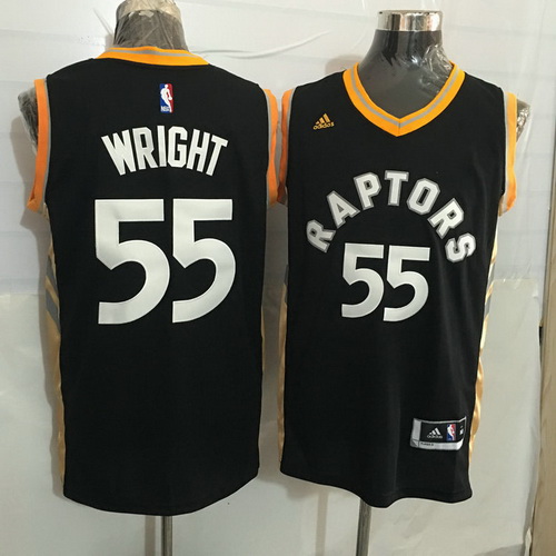Toronto Raptors #55 Delon Wright Black With Gold New Rev 30 Swingman Jersey - Zenithce