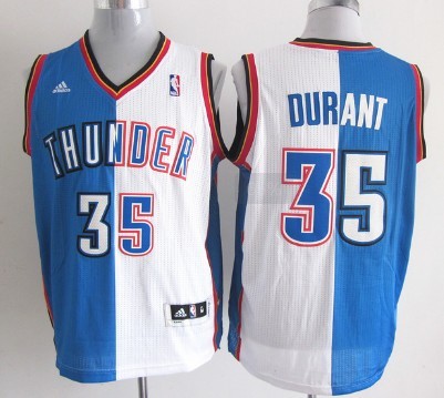 Oklahoma City Thunder #35 Kevin Durant Revolution 30 Swingman Blue/White Two Tone Jersey - Zenithce
