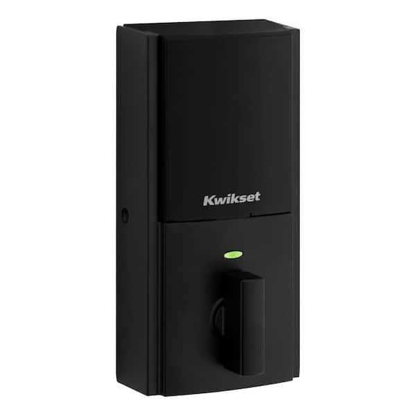 Kwikset Halo Touch Matte Black CNT Fingerprint WiFi Elec Smart Lock Deadbolt Feat SmartKey Security with San Clemente Handleset - Zenithce