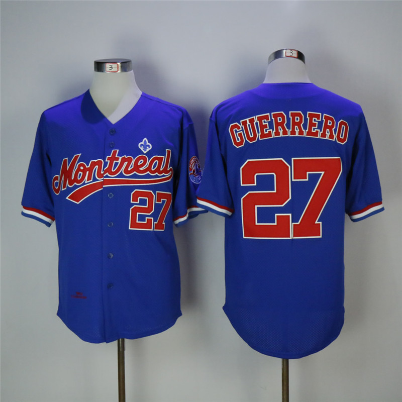 Montreal Expos #27 Vladimir Guerrero Blue Cooperstown Collection Stitched Jersey - Zenithce