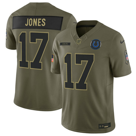 Indianapolis Colts #17 Daniel Jones Olive 2025 Salute to Service Limited Stitched Jersey - Zenithce