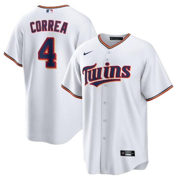 Minnesota Twins #4 Carlos Correa White Cool Base Stitched Jersey - Zenithce
