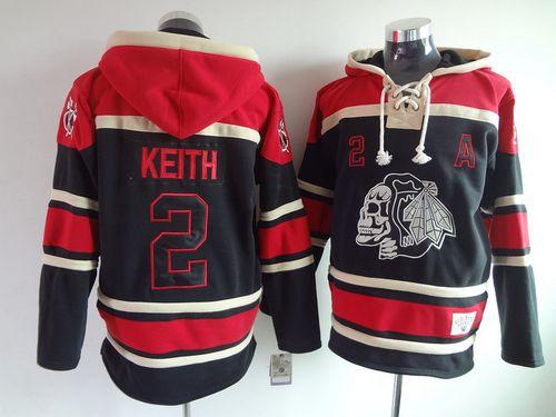 Blackhawks #2 Duncan Keith Black Sawyer Hooded Sweatshirt Stitched Jersey - Zenithce