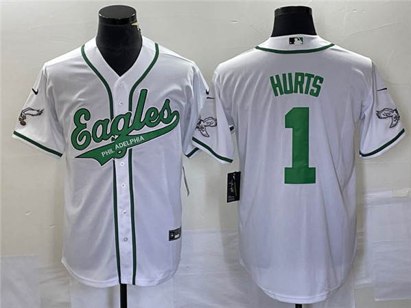 Philadelphia Eagles #1 Jalen Hurts White Cool Base Stitched Jersey - Zenithce