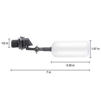 meekoo Float Ball Valve 1/2 Inch Supply Tube Male Automatic Fill Feed Humidifier Tank Water with Adjustable Arm for Ponds - Zenithce