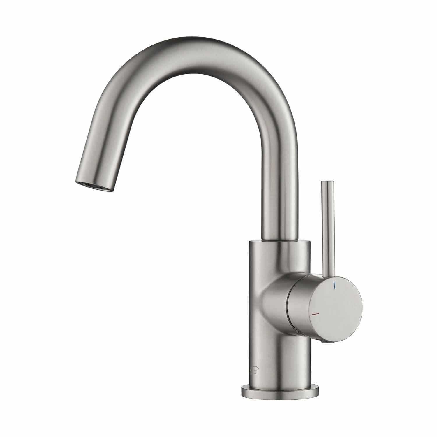 KIBI Circular Single Handle High-Arc Bathroom Sink Faucet with Pop Up Drain C-KBF1021 - Zenithce