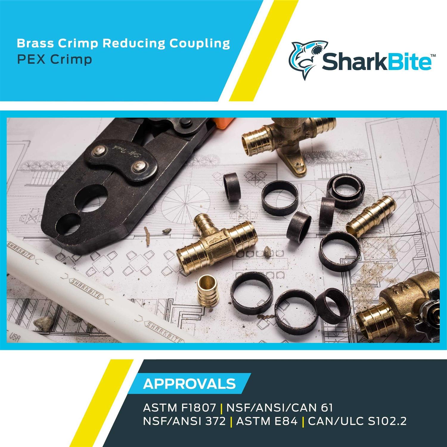 SharkBite PEX Barb Brass Coupling - Zenithce