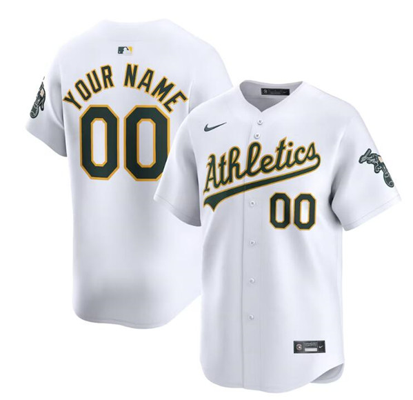 Oakland Athletics Custom White Home Limited Stitched Jersey - Zenithce