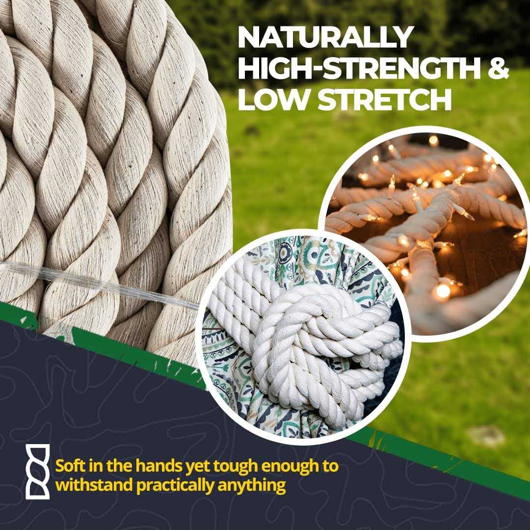 Sgt Knots Twisted 100% Cotton Rope for Diy Projects - Zenithce