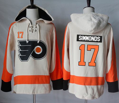 Flyers #17 Wayne Simmonds Cream Sawyer Hooded Sweatshirt Stitched Jersey - Zenithce