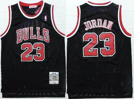 Chicago Bulls #23 Michael Jordan 1997-98 Black Hardwood Classics Soul Swingman Throwback Jersey - Zenithce