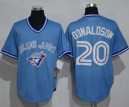 Blue Jays #20 Josh Donaldson Light Blue Cooperstown Throwback Stitched Jersey - Zenithce