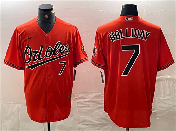 Baltimore Orioles #7 Jackson Holliday Orange With Patch Cool Base Stitched Jersey - Zenithce