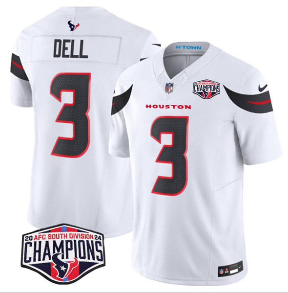 Houston Texans #3 Tank Dell White F.U.S.E. 2024 AFC South Division Champions Vapor Limited Stitched Jersey - Zenithce