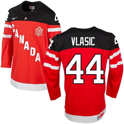 Olympic CA. #44 Marc-Edouard Vlasic Red 100th Anniversary Stitched Jersey - Zenithce