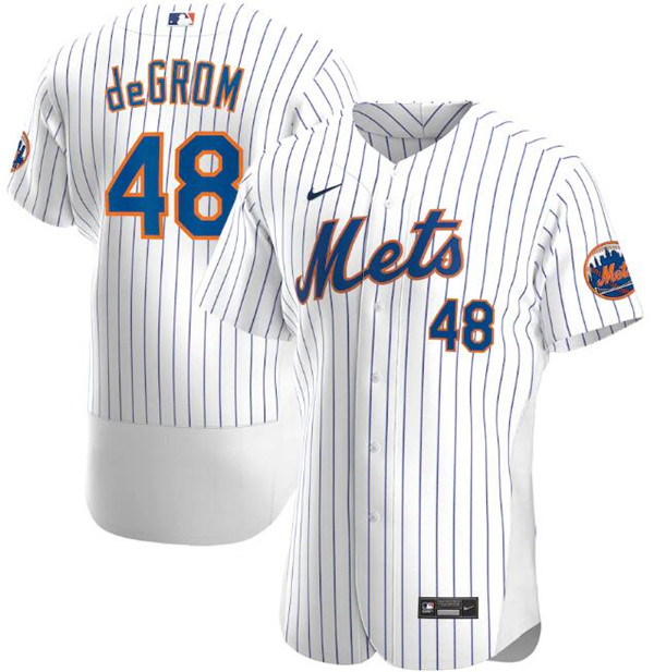 New York Mets White #48 Jacob DeGrom 2020 Flex Base Stitched Jersey - Zenithce