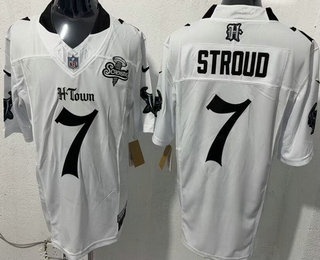 Houston Texans #7 CJ Stroud Limited White Screwstan FUSE Vapor Jersey - Zenithce