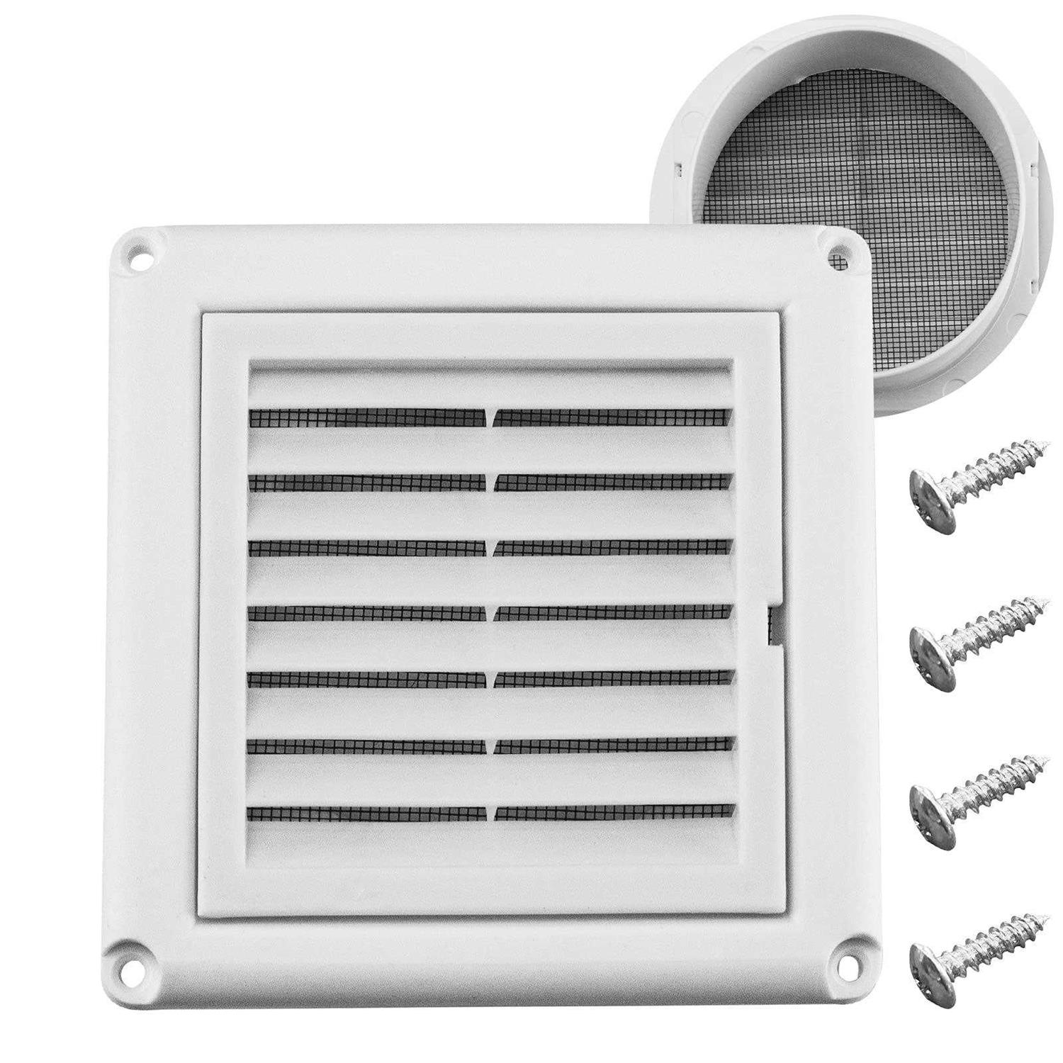 Funmit 6 Louvered Vent Cover 8 x 8 Oversize Outside Dimensions for Exterior Wall Vent Hood Outlet Airflow Vent Dryer Air Vent - Zenithce
