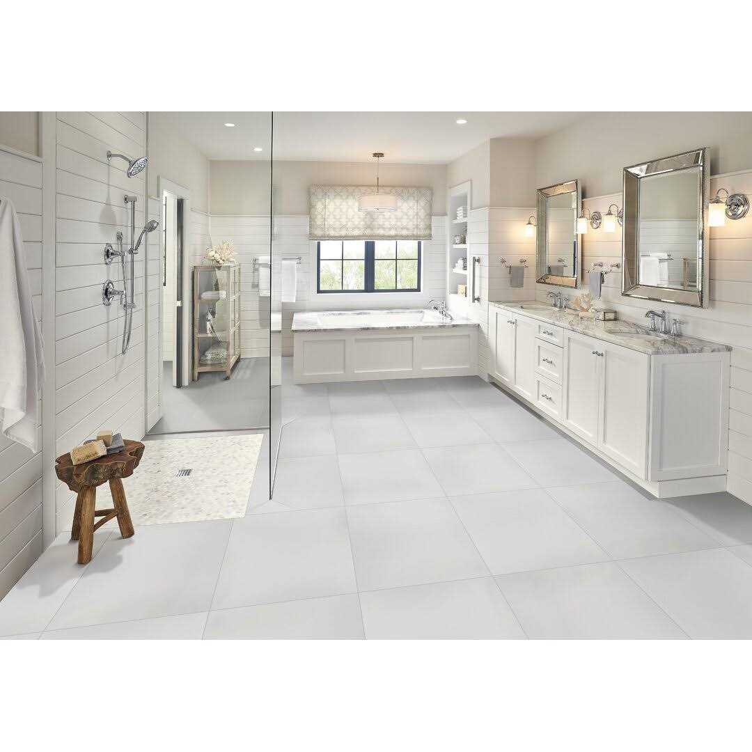 MSI White 12 in. x 24 in. Polished Porcelain Floor and Wall Tile - Zenithce