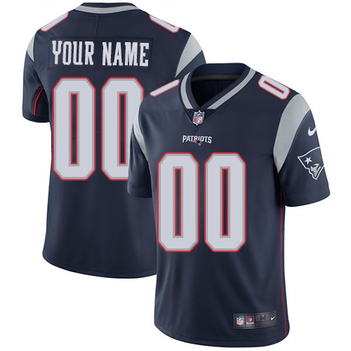 New England Patriots Customized Navy Blue Team Color Vapor Untouchable Limited Stitched NFL Jersey - Zenithce
