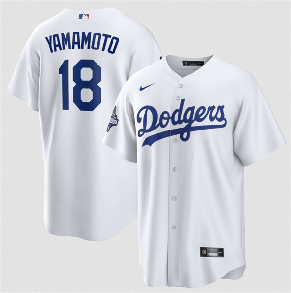 Los Angeles Dodgers #18 Yoshinobu Yamamoto White 2025 World Series Champions Stitched Jersey - Zenithce