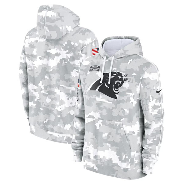 Carolina Panthers 2024 Arctic Camo Salute To Service Club Fleece Pullover Hoodie - Zenithce
