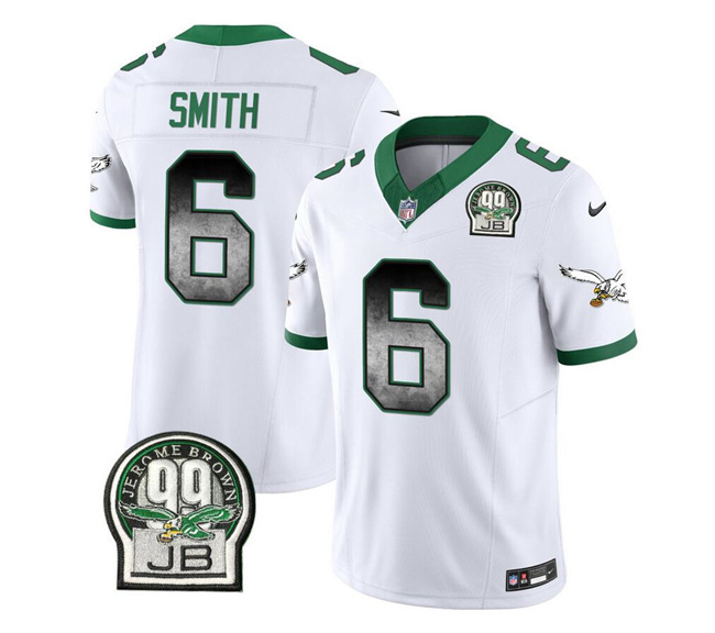 Philadelphia Eagles #6 DeVonta Smith White 2023 F.U.S.E. Throwback Vapor Untouchable Limited Stitched Jersey - Zenithce
