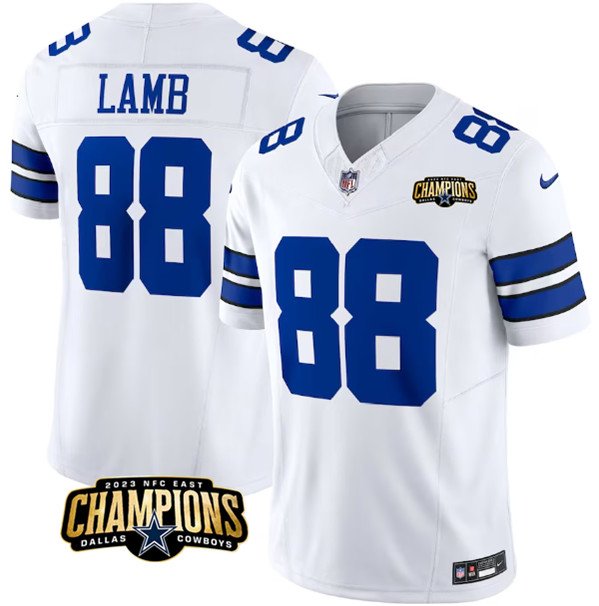 Dallas Cowboys #88 CeeDee Lamb White 2023 F.U.S.E. NFC East Champions Patch Stitched Jersey - Zenithce