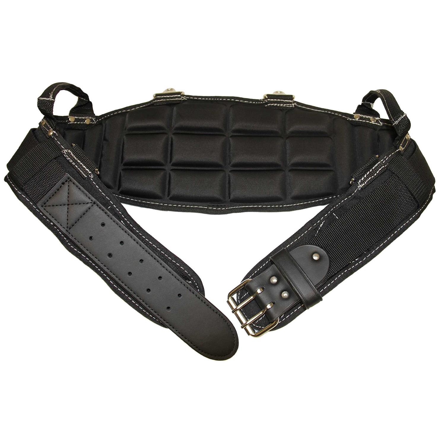 Gatorback Pro-Comfort Back Support Belt Black w/White Stitching. 1250 Duratek Nylon Belt with Molded Air Channel Padding - Zenithce