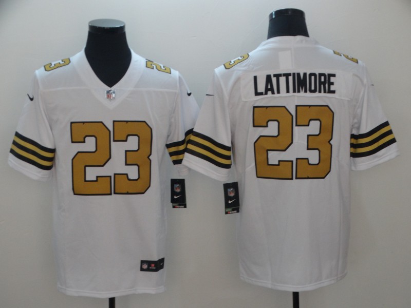 New Orleans Saints #23 Marshon Lattimore White Limited Rush Stitched Jersey - Zenithce