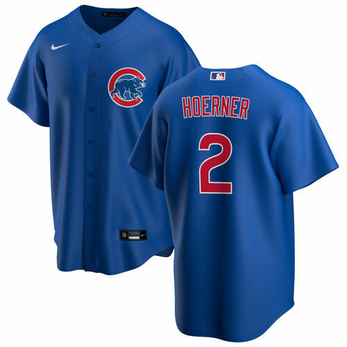 Chicago Cubs #2 Nico Hoerner Blue Cool Base Stitched Baseball Jersey - Zenithce