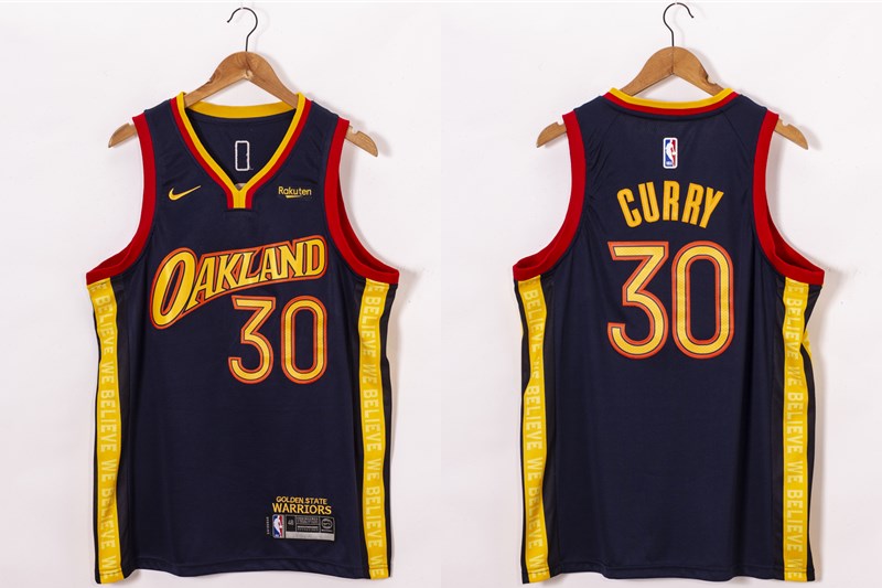 Golden State Warriors #30 Stephen Curry Black NEW 2021 City Edition Stitched Jersey With Sponsor Logo - Zenithce