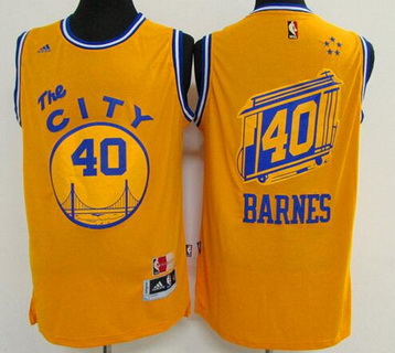 Golden State Warriors #40 Harrison Barnes Revolution 30 Swingman 2015-16 Retro Yellow Jersey - Zenithce