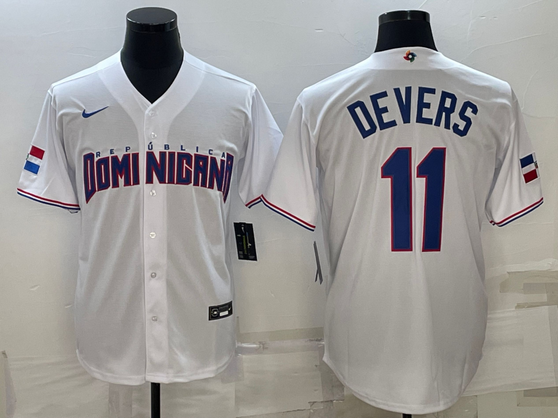 Dominican Republic #11 Rafael Devers 2023 White World Classic Stitched Jersey - Zenithce