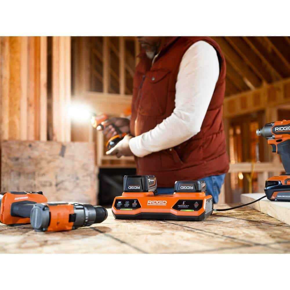 RIDGID 18V Dual Port Simultaneous Charger - Zenithce
