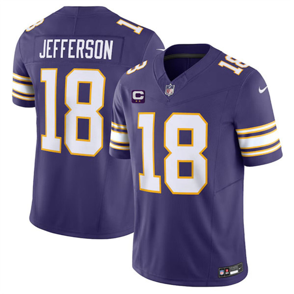 Minnesota Vikings #18 Justin Jefferson Purple 2024 F.U.S.E. Throwback With 2-Star C Patch Vapor Limited Stitched Jersey - Zenithce
